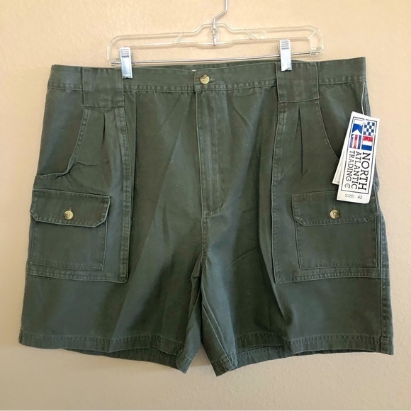 North Atlantic Trading Co Mens Olive Green 7 Pocket Cargo Shorts Outdoor Size 42 - Picture 1 of 9